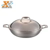 Cheap Price Kitchen Wok Pan Stainless Steel Chinese Cooking Wok With Handles