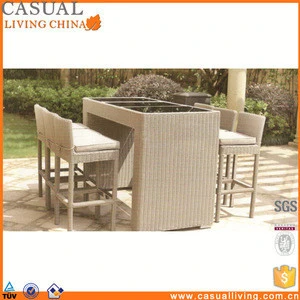 Cheap Price Leisure Patio 7 Piece bar stool rattan garden furniture sets