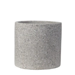Cheap price morden designs round grey terrazzo nursery plant pots with cylinder shape high quality made in Vietnam