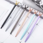 Cheap wholesale Korean stationery cute rabbit metal pen creative animal student ballpoint pen gift advertising pen with LOGO