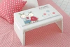 Children plastic storage folding study table with handle for bed or travel