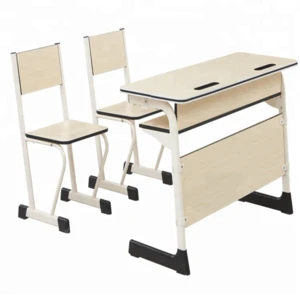 China school student table and chair set college double seat desk classroom furniture