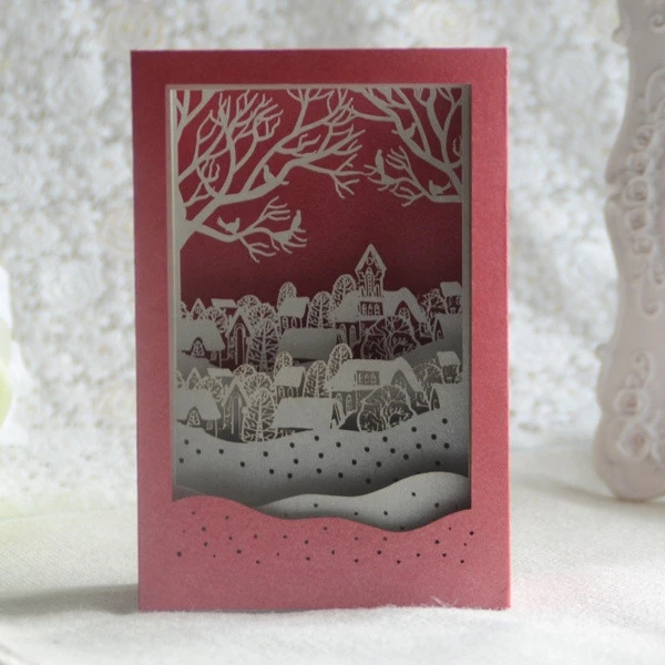 Christmas cards paper craft paper model 3d pop up greeting cards