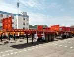 CIMC HUAJUN 3-axles semi truck trailer sale heavy duty 30 ton 40ft container transport flatbed semi trailer