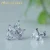 Import classic lady double wearing studs cubic zircon 925 silver earrings silver jewelry from China