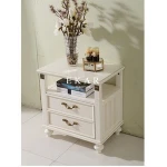 classic white nightstand with 2 drawers bedsides table