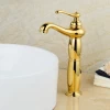 Classical design gold plated brass basin faucet  Single Handle Bathroom water Tap Faucet