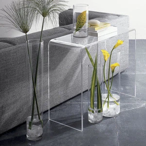 Clear acrylic waterfall console table coffee end table