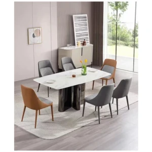 clover base titanium  black mirror  rectangle  long dinning table