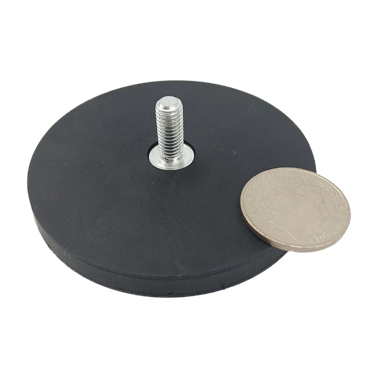 Coated Pot Magnet Coating,rubber Coated Magnet Supplier Rubber Custom Size D43 Round Base Rubber China Industrial Magnet Welding