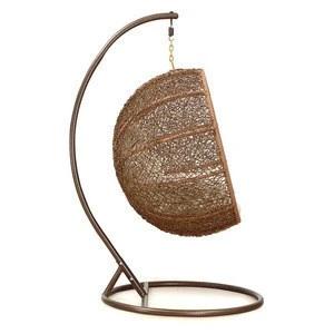 Coconut shaped outdoor patio hanging basket summer rattan swing chair
