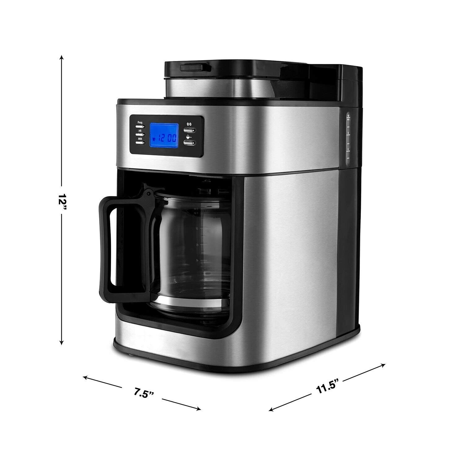 Coffee Machine with Built-in Grinder - App Controlled - Beans or Pre-Ground - Programmable Timer &amp; LED Display