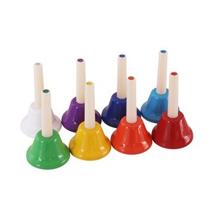 Colored metal eight-tone children&#39;s hand bell 8-tone lesson music toy percussion instrument