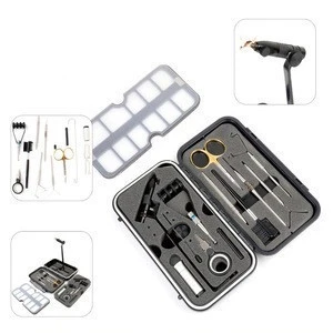 Compact Fly Tying Tool Kit with Fly Tying Vise for Fly Tying or Tying Flies / Fishing Tackle Kit for traveler