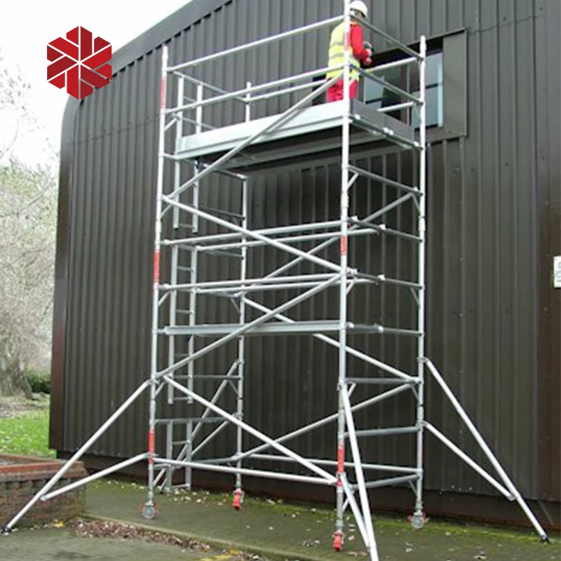 Complete system 6m 12m mobile scaffold tower ladder aluminium rolling scaffolding construction price bricky wall building tool