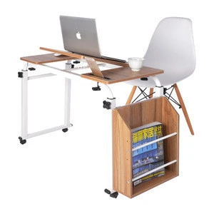 Cross-bed desktop computer desk tilt mobile nursing home laptop table