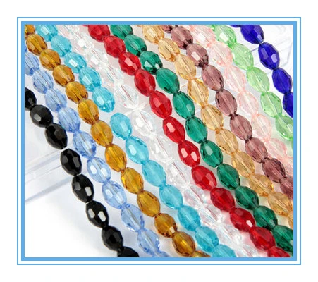 Crystal glass faceted oval shape beads size in 3*4mm 4*6mm 6*8mm various color available rice beads