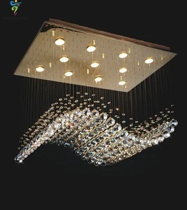 crystal interior lighting chandelier wave shape indoor light modern european crystal lighting