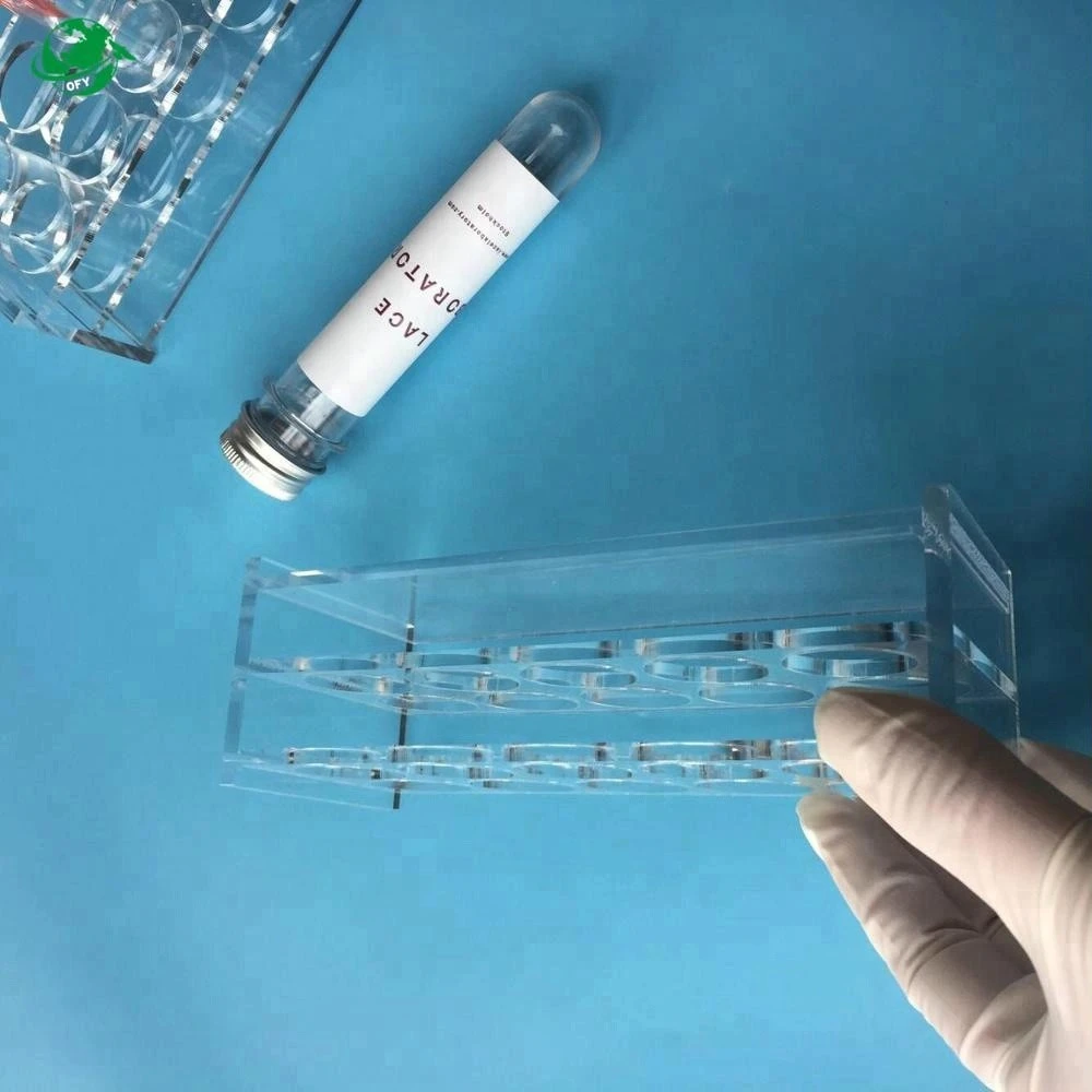 custom 10 holes clear acrylic test tube stand for pet tube