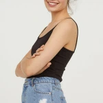 custom 100%cotton plain soft camisole style ladies tank top