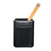 Custom Black Desktop Pen Cup Leather Pencil Holder with Logo