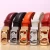 Import Custom fashion automatic ratchet sliding lady genuine leather belt for women from China