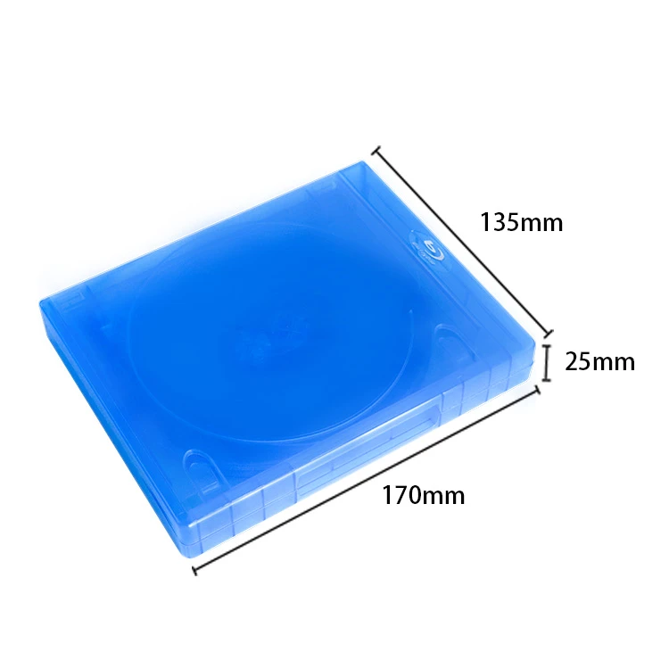 Custom Logo OEM 25mm plastic single tin bluray case 50gb box with 3 trays blu-ray DVD case