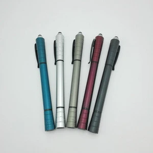 Custom Luxury 3 in 1 Multi Functions  Promotional Stylus Ball Pen with LED light
