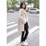 Custom-made best-selling womens polyester fiber spliced coats, fashionable ladies coats