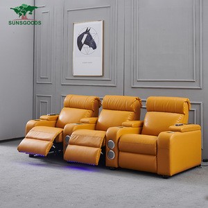 Custom Multi Functional Theater Room Furniture, Leather Movie Theater Chairs, Cinema Chairs Theater