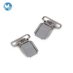 Custom Nickel Plated Men Shirt Stainless Steel Suspender Adjustable Clips Wholesale Garment Fastener Metal Clip