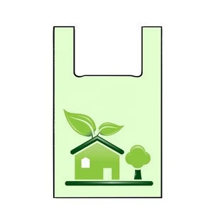 Custom Print 100% Biodegradable Corn Starch Plastic Carry Bag