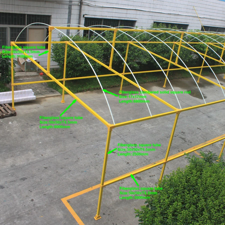 Custom Pultrusion profiles FRP Fiberglass  round rod for vegetable greenhouse accessories