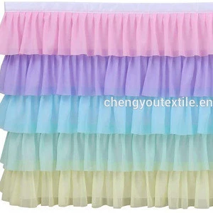 Custom Rainbow Tulle Table Skirt Tutu Table Skirt for Birthday Baby Shower Party Decoration,Unicorn Table Clothing