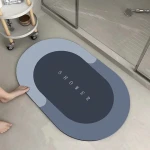 Custom Soft Design Comfy Absorbing Non Anti Slip Quick Drying Super Absorbent Diatomite Bath Mat Bathroom Mat Shower Mat Set