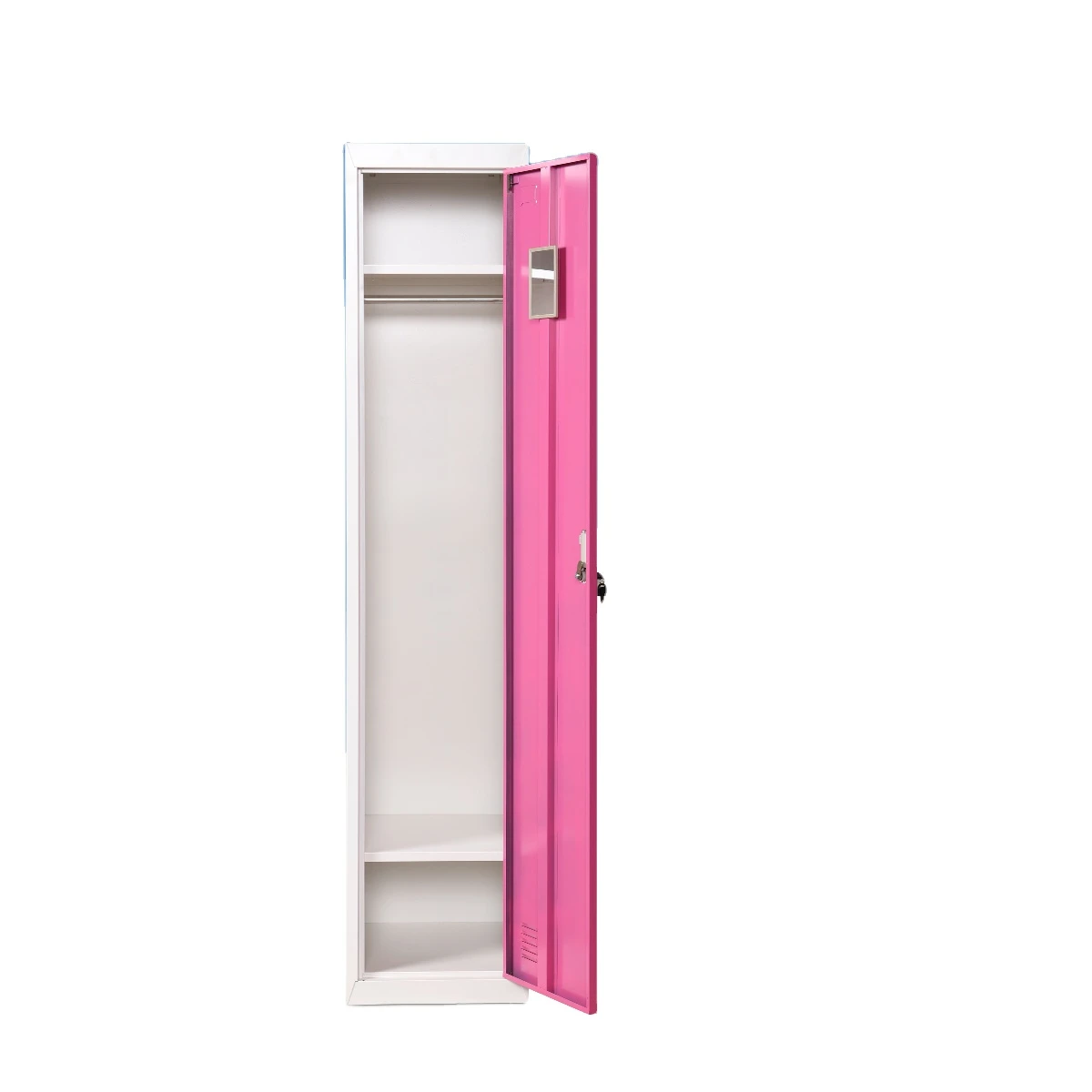 Customize metal bedroom furniture lockable vertical single door clothes storage steel locker cabinet