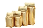 Customized 250g valve aluminum foil nuts matte coffee beans treat food zip lock pouch flat bottom package