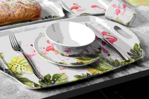 Customized Design Blank Sublimation Food Grade Melamine Serving Tray With Logo