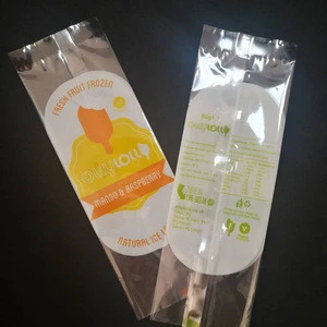 Customized printed Ice pop transparent popsicle wrapper plastic packaging bags