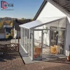 Customized Slant roof aluminum frame sunroom addition panels aluminium glass veranda conservatory green house for sale