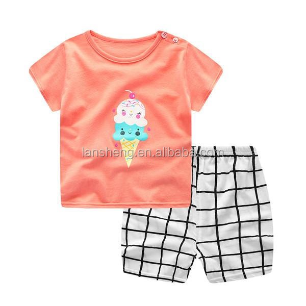 customized sweet baby clothing set for summer