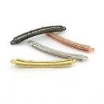 CZ7201 charm black/silver/gold /rose gold bar jewelry connector ,CZ copper bracelet connector