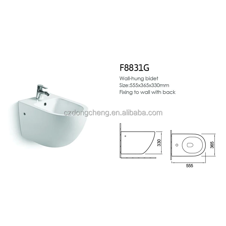 DCBJ Model F8831G Bathroom Sanitary Ware Ceramic Wall Hung Faucet Sprayer Bidet