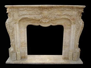 Decorative marble carving fancy fireplace