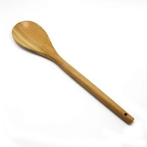 Dessert Spice Flat Spatula High Quality Slot Serving Bamboo Cook Spoon, Bamboo Wooden Spoon For Cook
