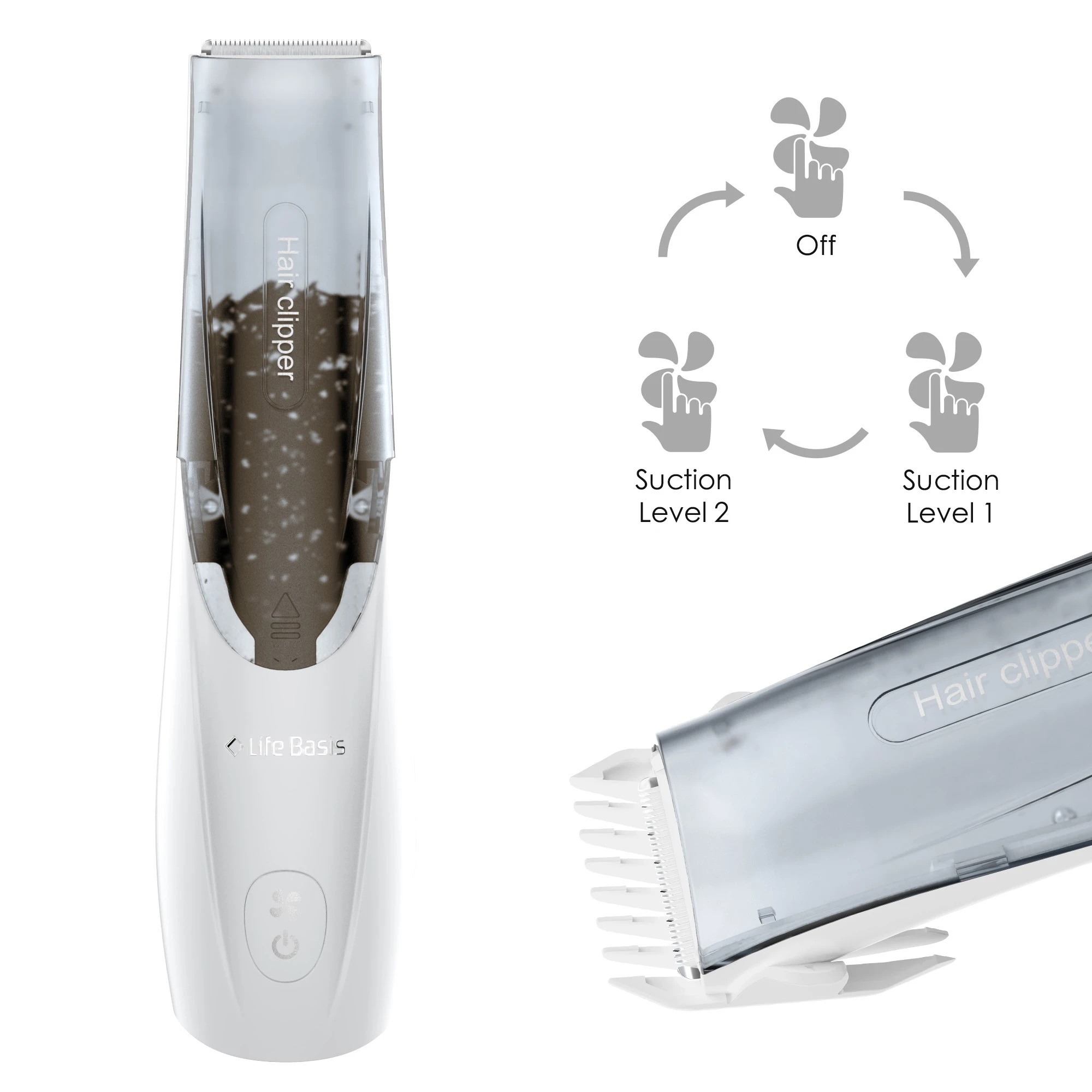Detachable Haircut Machine Cordless USB Ceramic Blade Baby Safety Vacuum Suction Hair Trimmer