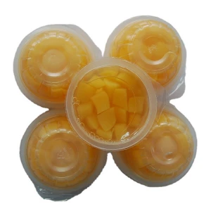 Diced peaches in plastic cup canned peach fruit cups