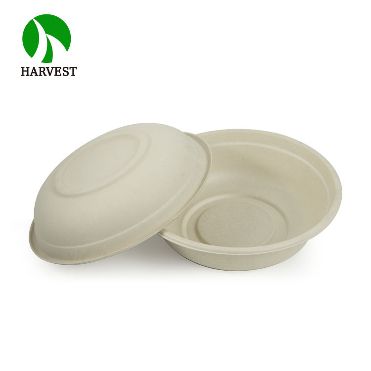Buy Disposable 32oz 24oz Biodegradable Paper Bamboo Bagasse Pulp Bowl ...