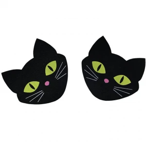 Disposable Cat Eye Glow In The Dark Sexy Women Fabric Nipple Pasties Cute Nipple Cover Pasty Pasties