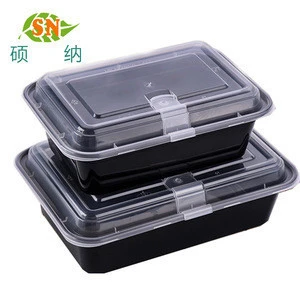 Disposable plastic food containers square lunch bento box